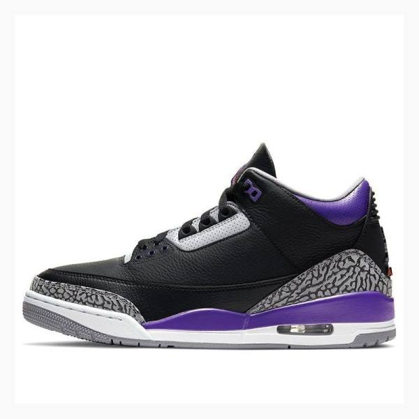 Air Jordan 3 Barbati Nike Retro Ghete Baschet Negrii Violet | JD-423UC