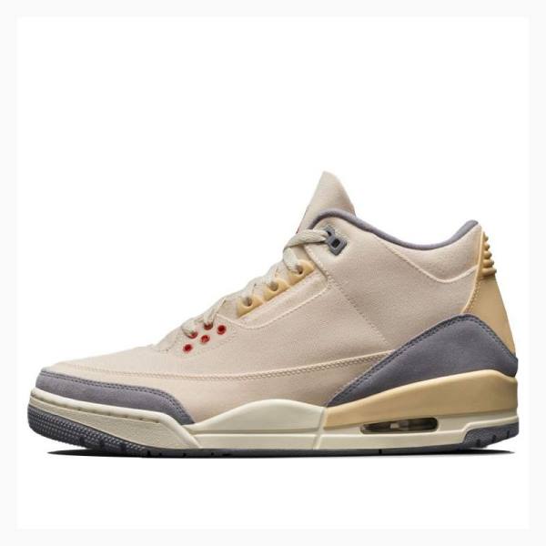 Air Jordan 3 Barbati Nike Retro Muslin Ghete Baschet Bej | JD-071NA