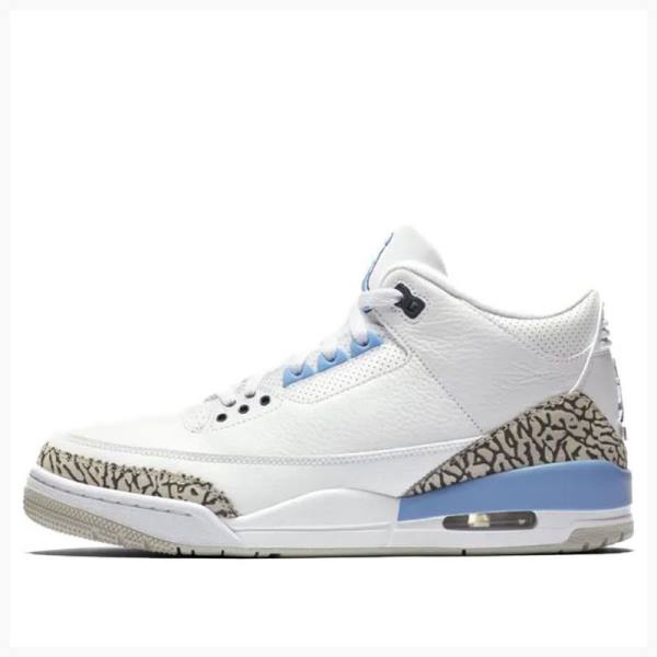 Air Jordan 3 Barbati Nike Retro UNC Ghete Baschet Albi Albastri | JD-267LQ