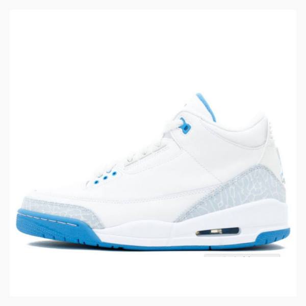 Air Jordan 3 Dama Nike Retro Ghete Baschet Albi Albastri | JD-376EZ