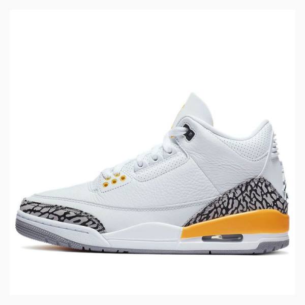 Air Jordan 3 Dama Nike Retro Laser Ghete Baschet Albi Portocalii | JD-564VO