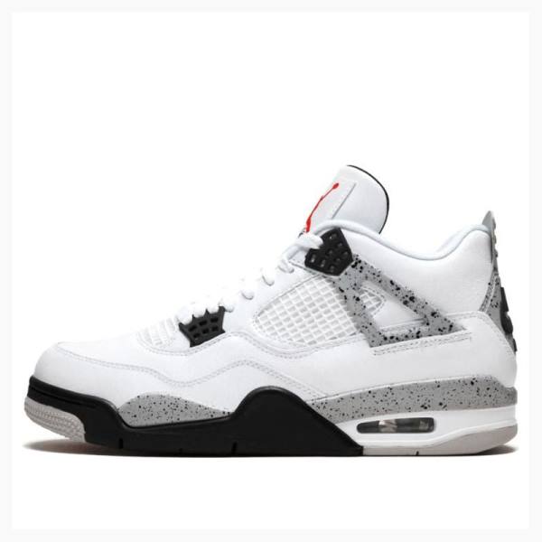 Air Jordan 4 Barbati Nike Retro Cement OG Ghete Baschet Albi Negrii Portocalii | JD-419PI