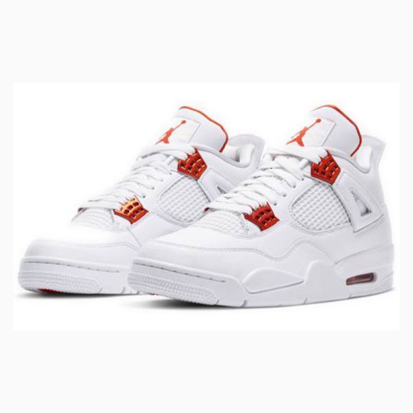 Air Jordan 4 Barbati Nike Retro Metallic Pack Ghete Baschet Albi Portocalii | JD-267JG