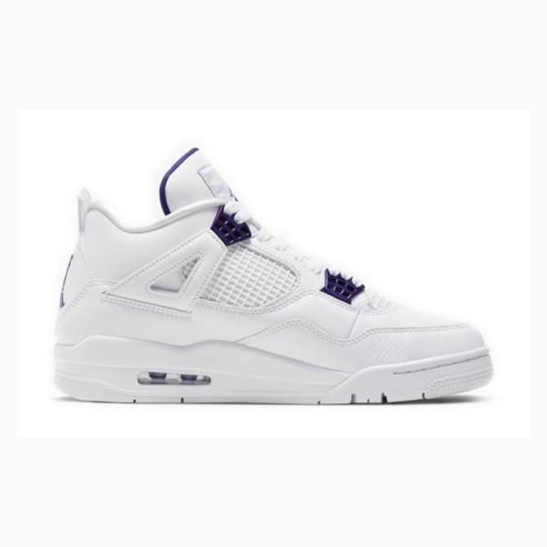 Air Jordan 4 Barbati Nike Retro Metallic Pack Ghete Baschet Albi Violet | JD-729RY