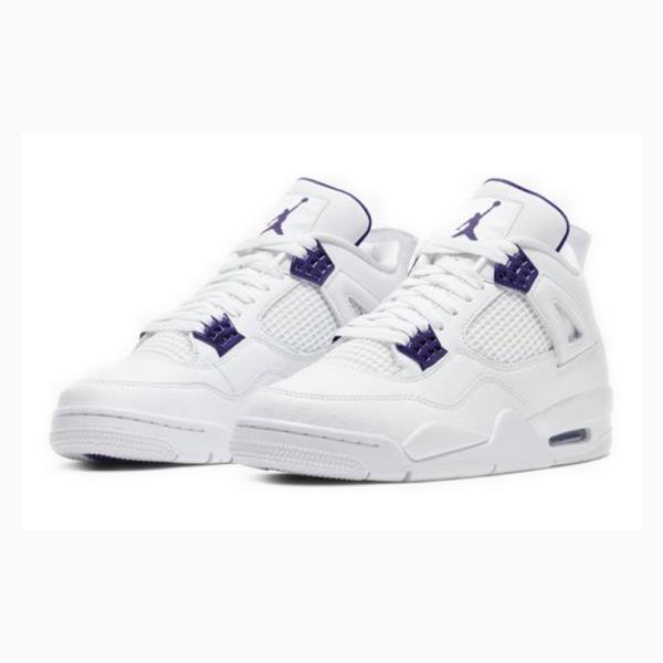 Air Jordan 4 Barbati Nike Retro Metallic Pack Ghete Baschet Albi Violet | JD-729RY