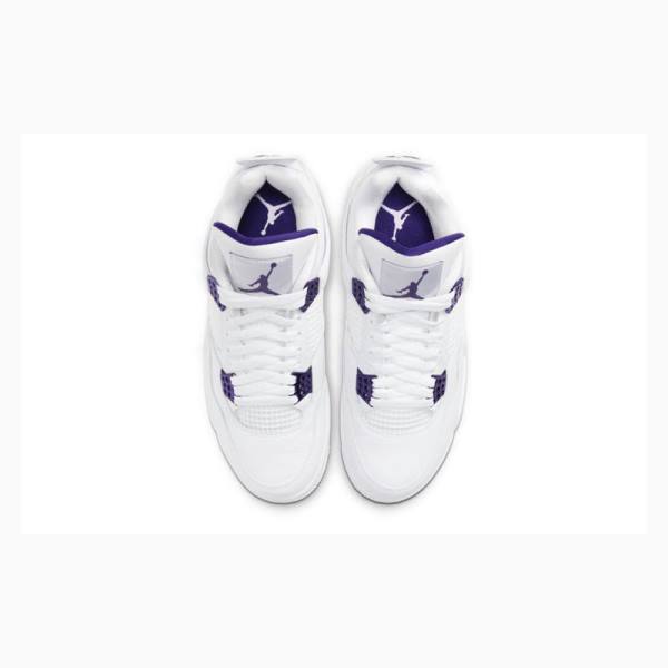 Air Jordan 4 Barbati Nike Retro Metallic Pack Ghete Baschet Albi Violet | JD-729RY