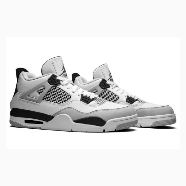 Air Jordan 4 Barbati Nike Retro Military Black Ghete Baschet Albi Argintii | JD-384DW