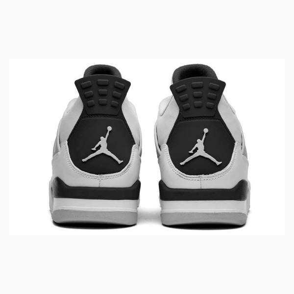 Air Jordan 4 Barbati Nike Retro Military Black Ghete Baschet Albi Argintii | JD-384DW