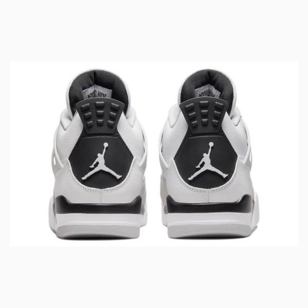 Air Jordan 4 Barbati Nike Retro Military Black Ghete Baschet Albi Argintii | JD-384DW