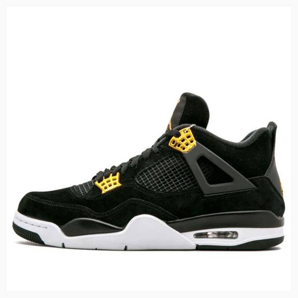 Air Jordan 4 Barbati Nike Retro Royalty Ghete Baschet Negrii Galbeni | JD-743OG