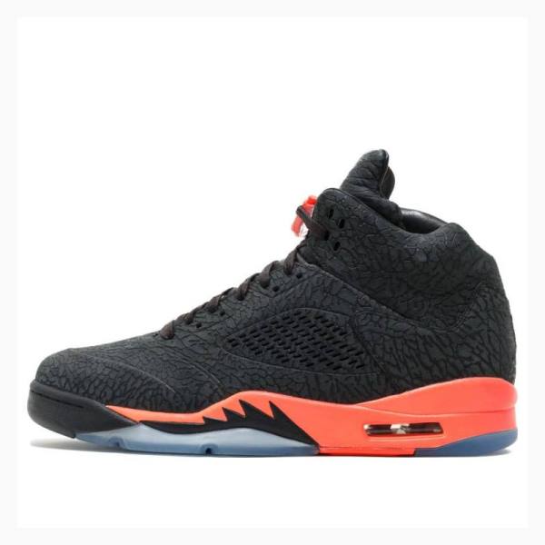 Air Jordan 5 Barbati Nike 3LAB5 Infrared Ghete Baschet Negrii Portocalii | JD-865SP