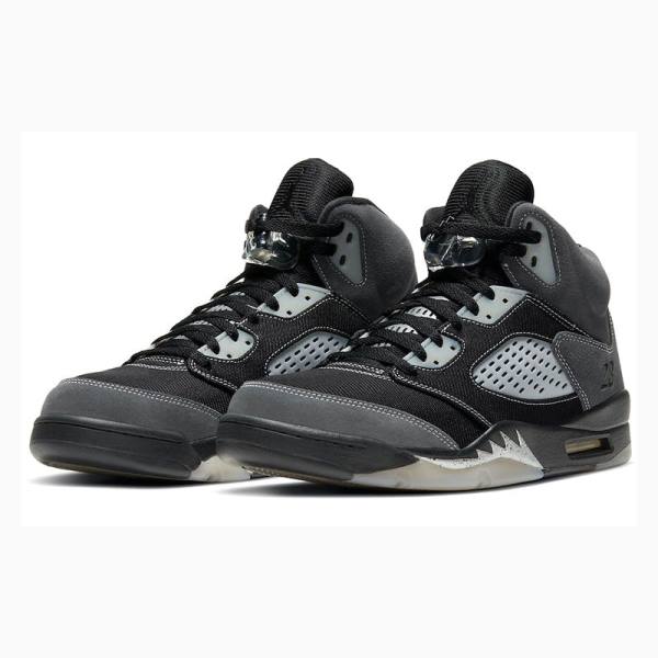 Air Jordan 5 Barbati Nike Retro Anthracite Ghete Baschet Negrii Gri | JD-736PB