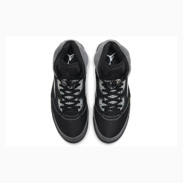 Air Jordan 5 Barbati Nike Retro Anthracite Ghete Baschet Negrii Gri | JD-736PB