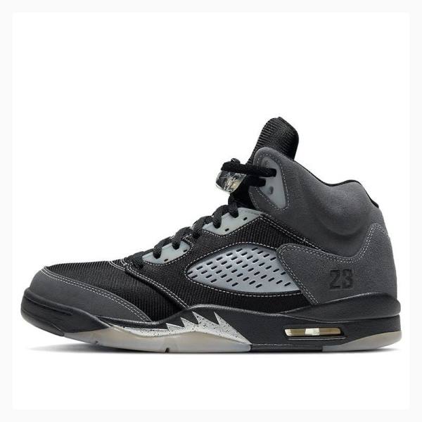 Air Jordan 5 Barbati Nike Retro Anthracite Ghete Baschet Negrii Gri | JD-736PB