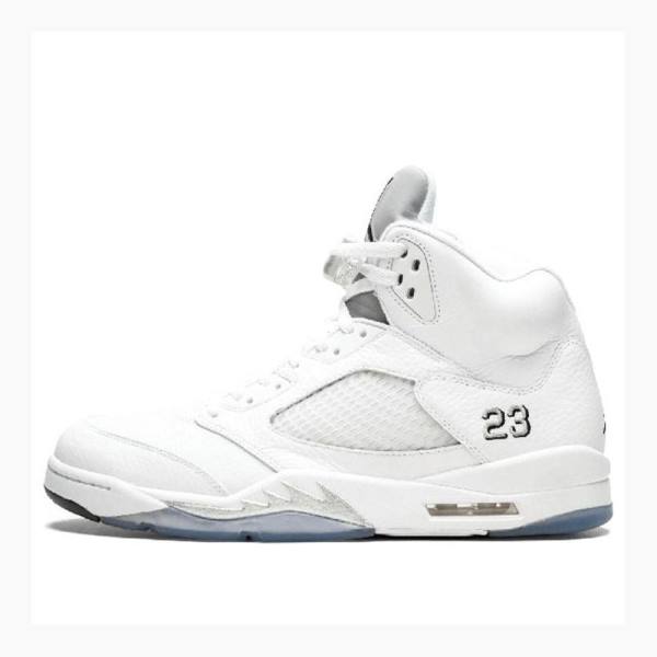 Air Jordan 5 Barbati Nike Retro Ghete Baschet Albi | JD-634TK