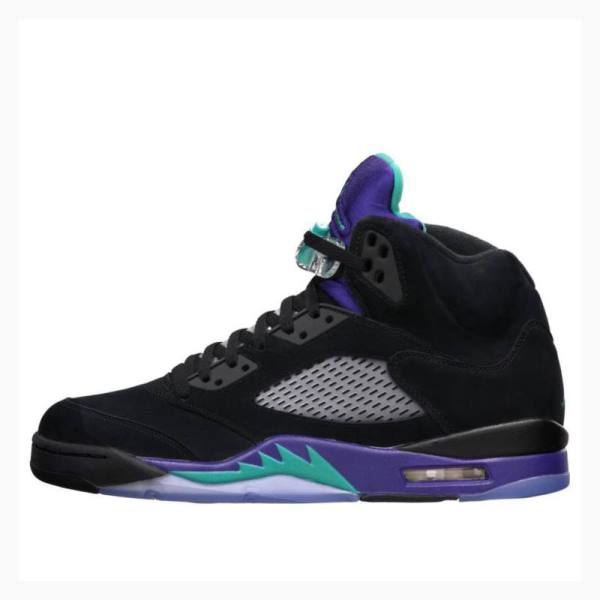 Air Jordan 5 Barbati Nike Retro Ghete Baschet Negrii Violet | JD-902PV