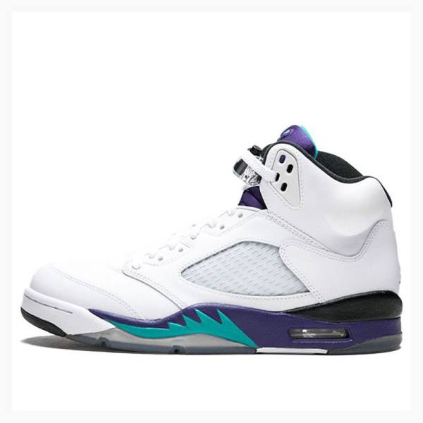 Air Jordan 5 Barbati Nike Retro Grape Ghete Baschet Albi Violet | JD-850WE