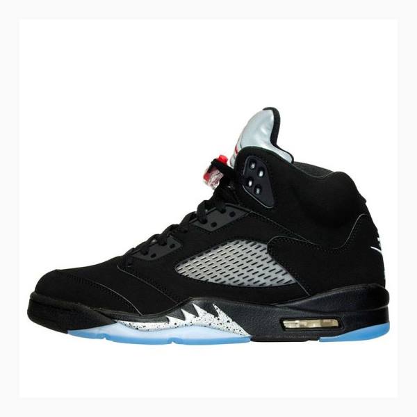 Air Jordan 5 Barbati Nike Retro Metallic Ghete Baschet Negrii Argintii | JD-756CL