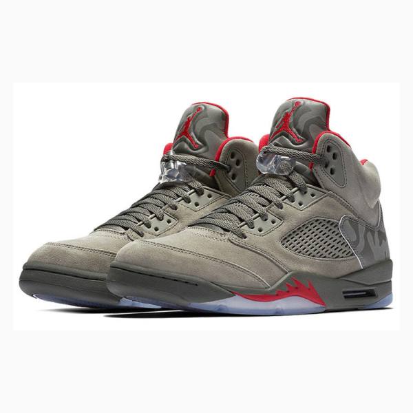 Air Jordan 5 Barbati Nike Retro Reflective Camo Ghete Baschet Gri | JD-174QT