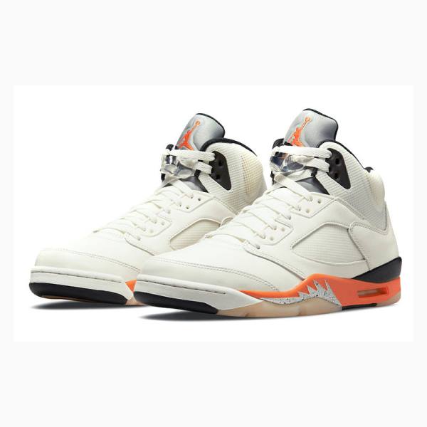 Air Jordan 5 Barbati Nike Retro Shattered Backboard Ghete Baschet Albi Portocalii | JD-876GP