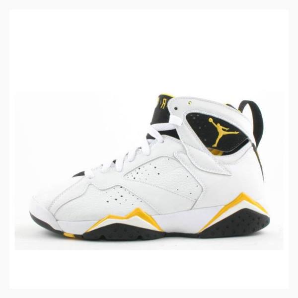 Air Jordan 7 Dama Nike Retro Ghete Baschet Albi Negrii Galbeni | JD-435DF