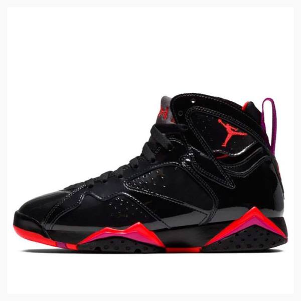 Air Jordan 7 Dama Nike Retro Lacuita Piele Ghete Baschet Negrii Rosii | JD-209VY