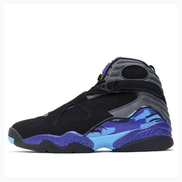 Air Jordan 8 Barbati Nike Retro Aqua Ghete Baschet Negrii Violet Albastri | JD-703RA