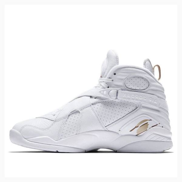 Air Jordan 8 Barbati Nike Retro OVO Metallic Ghete Baschet Albi Aurii | JD-641DE