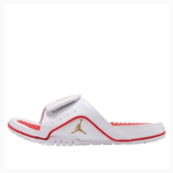 Air Jordan Barbati Nike Hydro 4 Retro Slapi Albi Rosii | JD-065NU