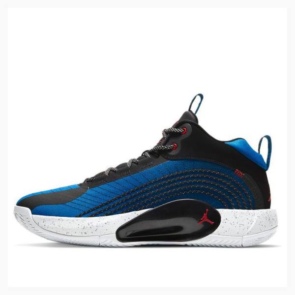 Air Jordan Barbati Nike Jumpman 2021 PF Blue Black Ghete Baschet Negrii Albastri Rosii | JD-489JY