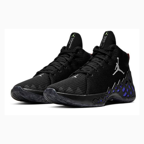 Air Jordan Barbati Nike Jumpman Diamond Mid-High Pf 'Black' Ghete Baschet Negrii Verzi | JD-654ZB