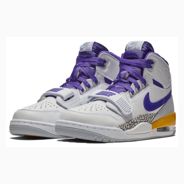 Air Jordan Barbati Nike Legacy 312 Lakers Ghete Baschet Albi Violet | JD-269DA