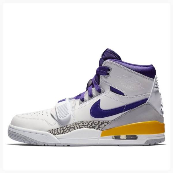 Air Jordan Barbati Nike Legacy 312 Lakers Ghete Baschet Albi Violet | JD-269DA