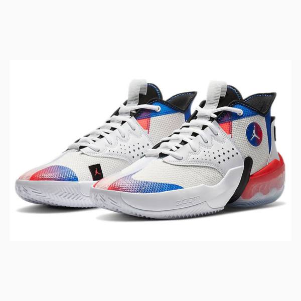 Air Jordan Barbati Nike React Elevation PF Ghete Baschet Rosii Negrii Albastri | JD-860KJ