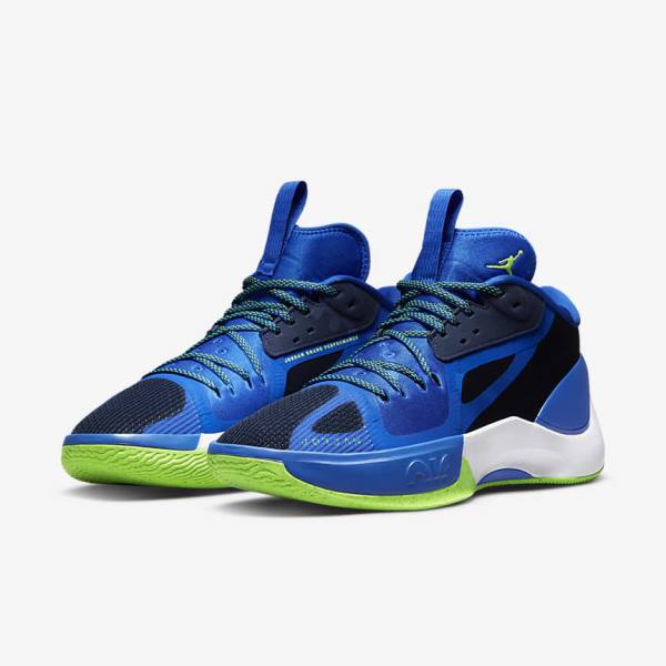 Air Jordan Barbati Nike Zoom Separate Bleumarin Albastri Albi Verzi | NK875ZXB